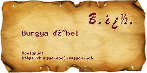 Burgya Ábel névjegykártya