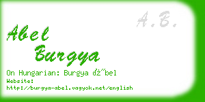 abel burgya business card